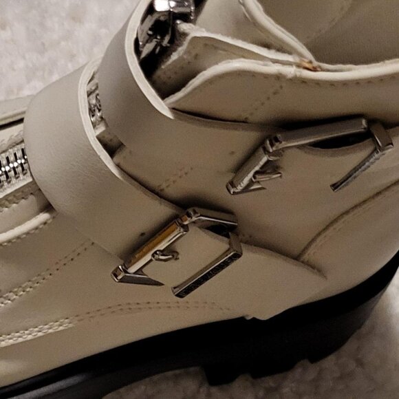 "STEVE MADDEN" LITTLE GIRL PEARL WHITE 2-BUCKLE ZIP BOOTS - SIZE 13 [NWOT] - Picture 6 of 8